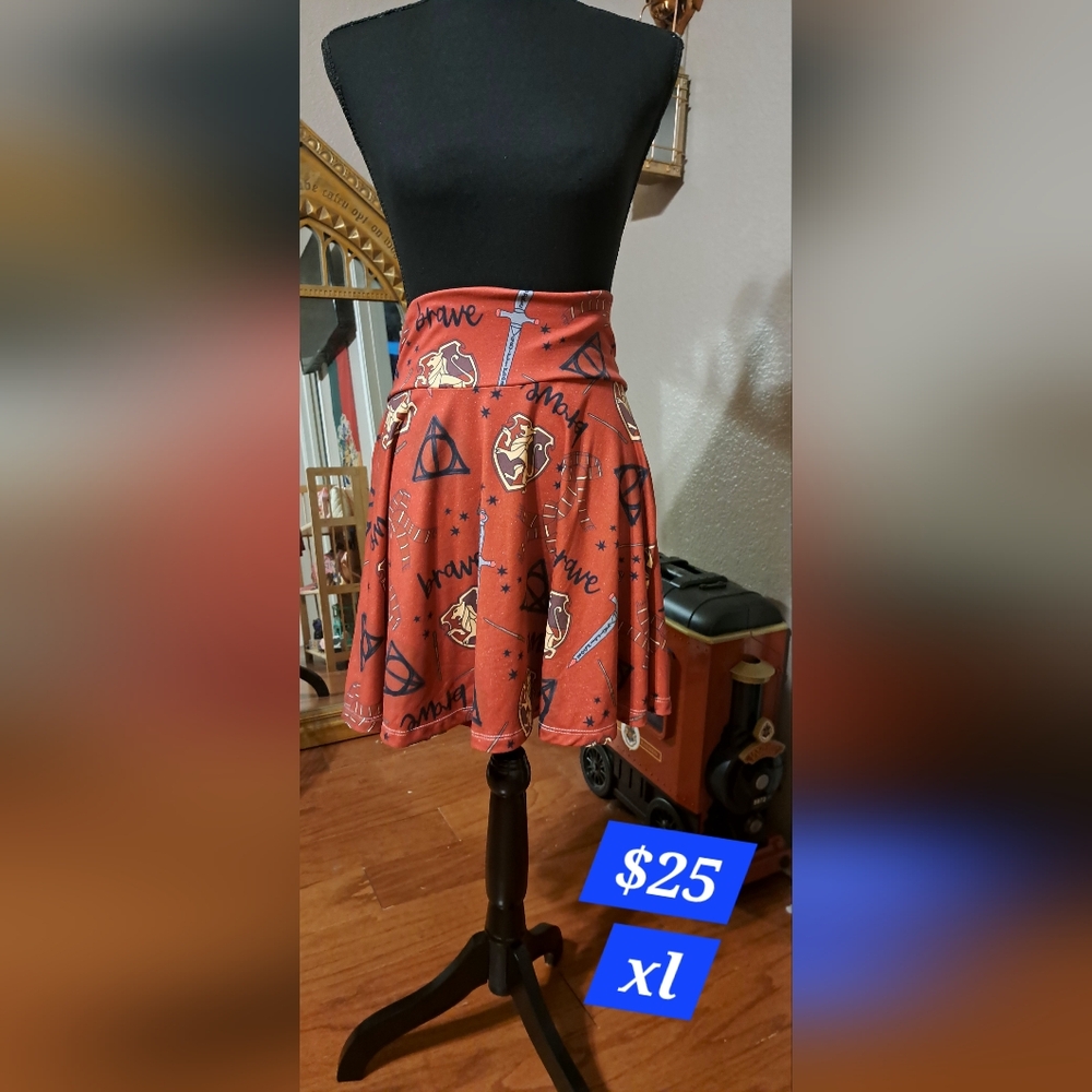 Gryffindor Skirt with Iconic Symbols Custom Made